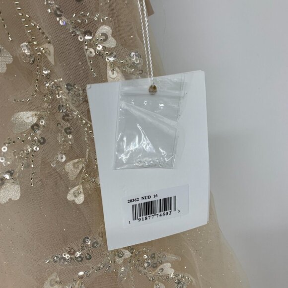 Mac Duggal Dress 20362 Embellished Flutter Sleeve Bow Waist NWT - Picture 11 of 16